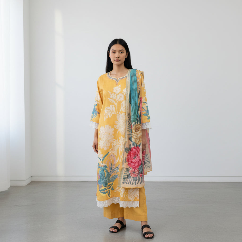 FLORAL PRINTED KURTA SET