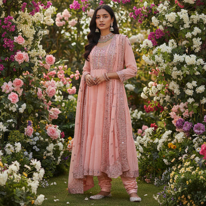 Chiffon Kurta Set 3-Piece