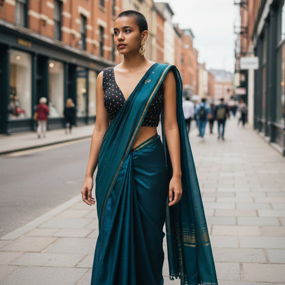 Silk Blend V-Neck Blouse