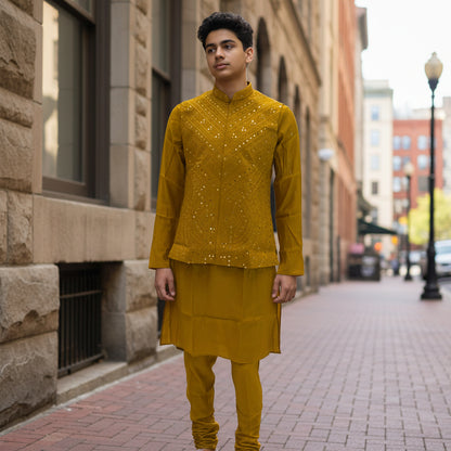 Cotton Silk Blend Kurta Set 3 Piece