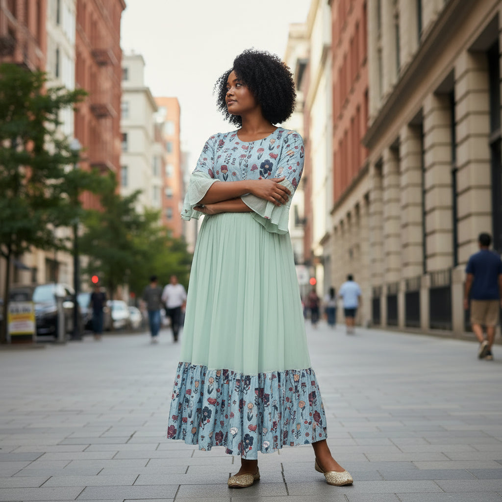 Floral Embroidered Frock
