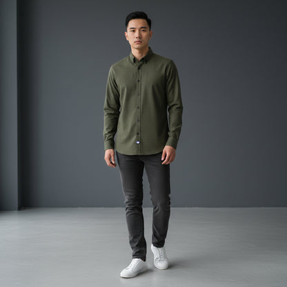 Cotton Polyester Button-Up Shirt