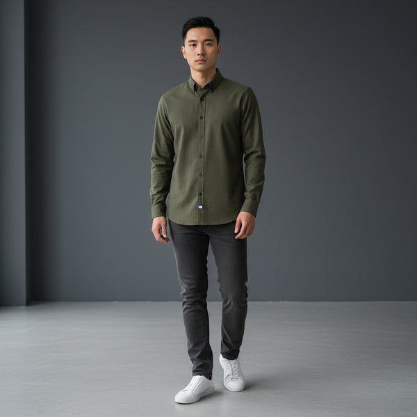 Cotton Polyester Button-Up Shirt