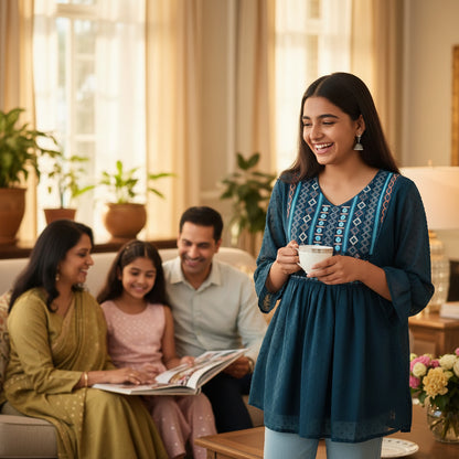 Swiss Dot Chiffon Tunic with Embroidery