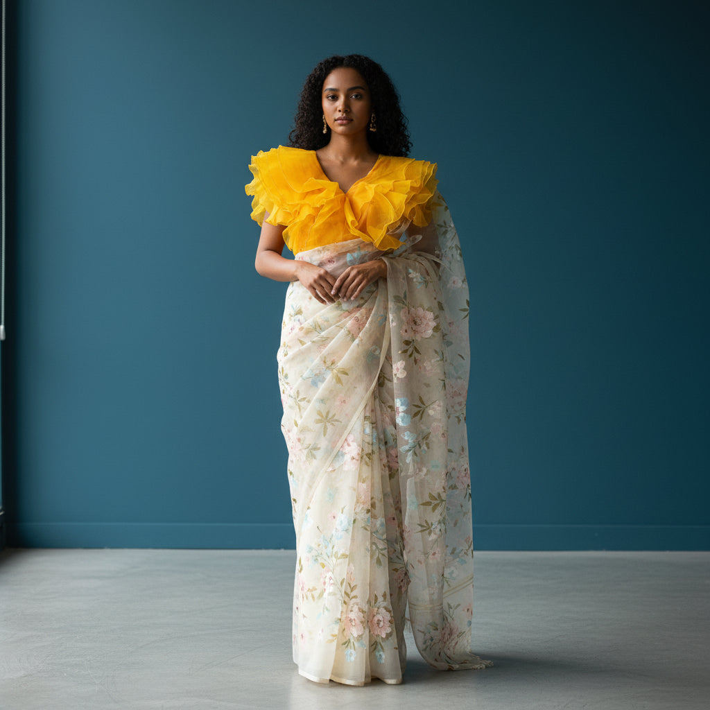 Organza Multi-Layer Ruffle Blouse