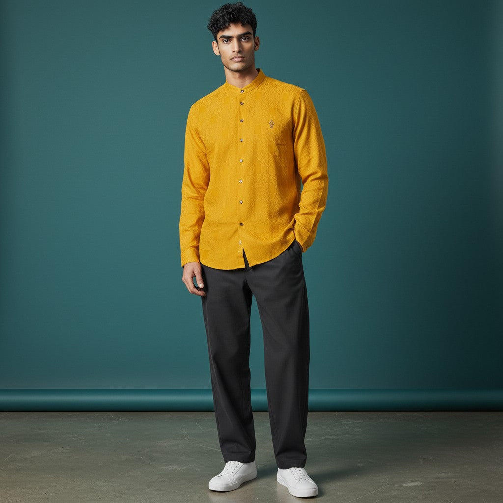 Mustard Yellow Men's Funky Shirt