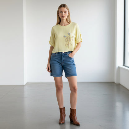 Cotton Dubble Gauze Top Casual Wear