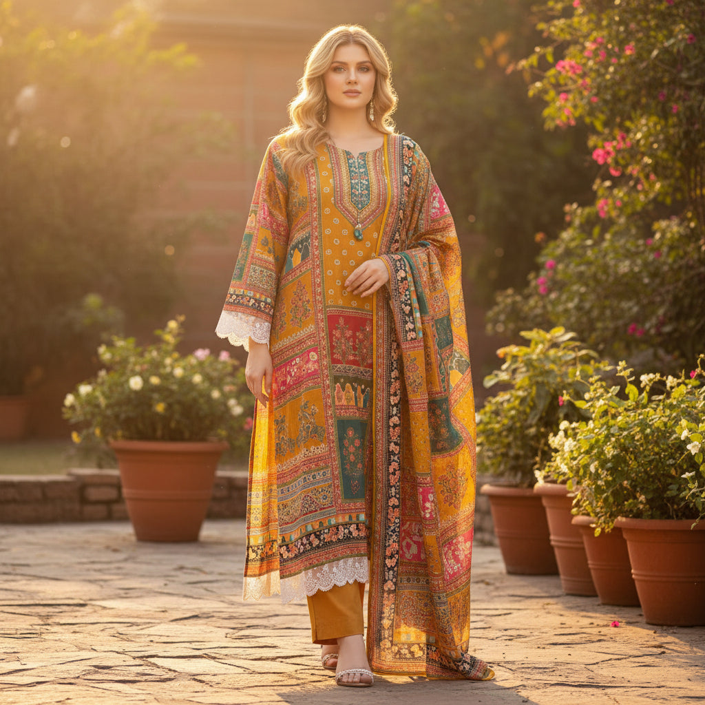 Multi Color Floral Ethnic Inspired Kurta set