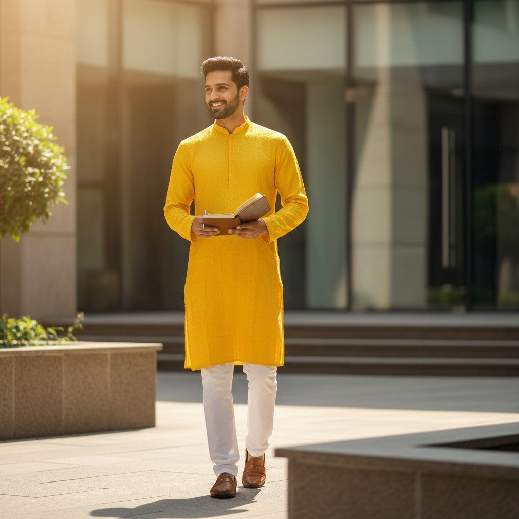 Chikankari Embroidered Sequinned Kurta Set