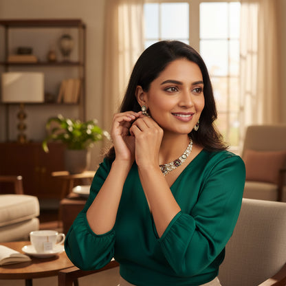 Gold Plated Choker with V Drop