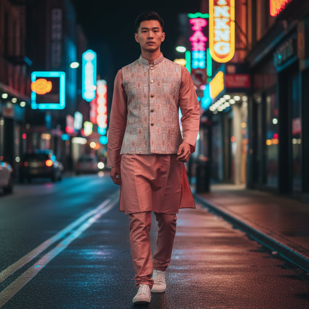 Cotton Silk Blend Kurta Set 3 Piece