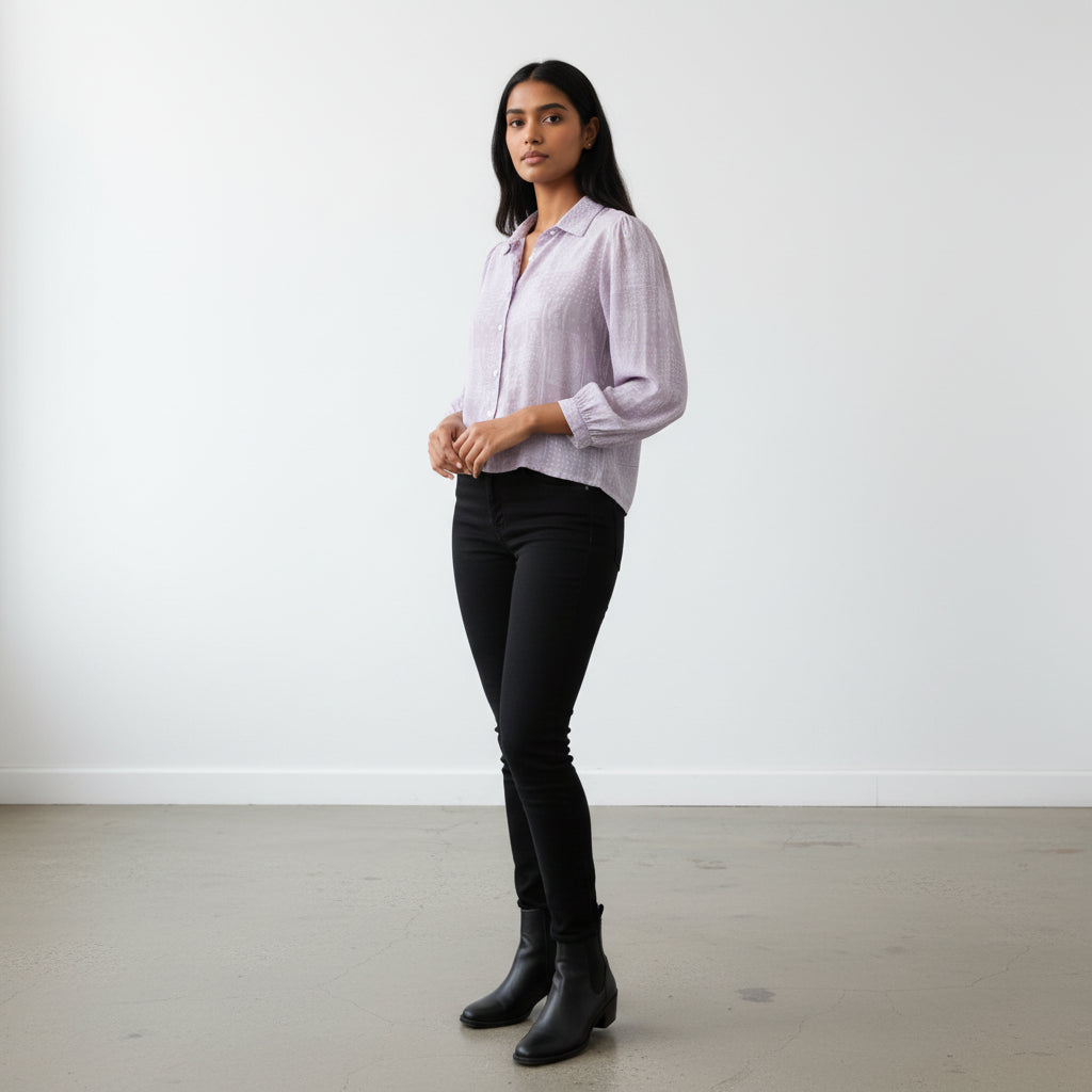 Cotton Blend Paisley Printed Shirt