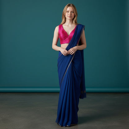 Silk Blend V-Neck Blouse