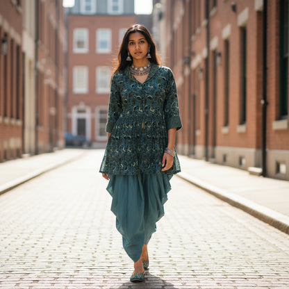 Lightweight Printed Fabric Dhoti Set for Comfort