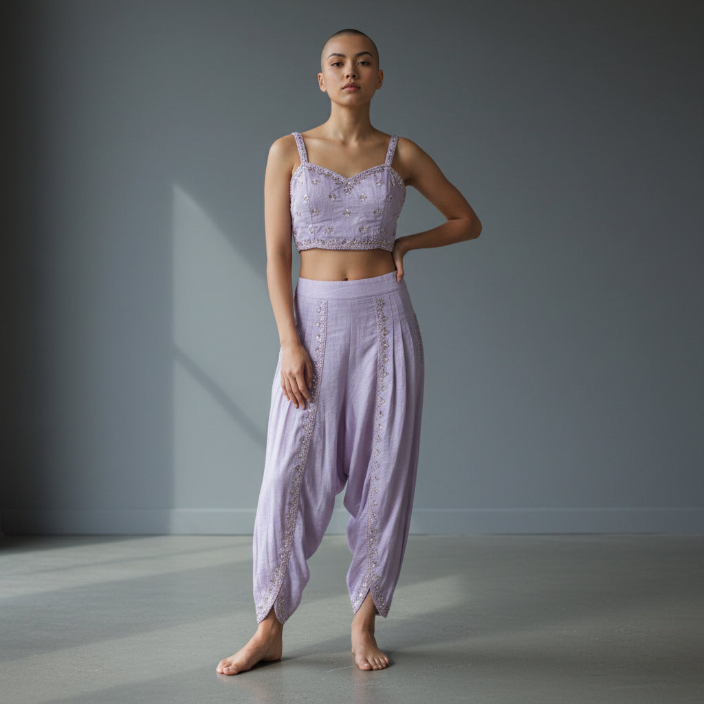 Art Silk Crepe Dhoti Set
