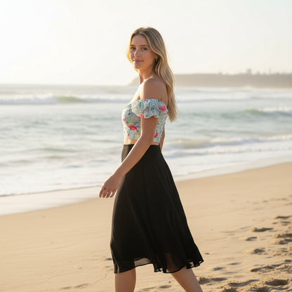 Chiffon Ruffled Sleeve Designer Blouse