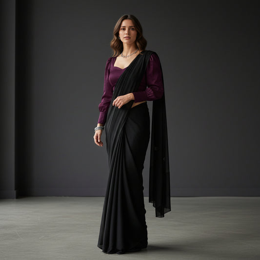 Sheer Organza Sweetheart Blouse