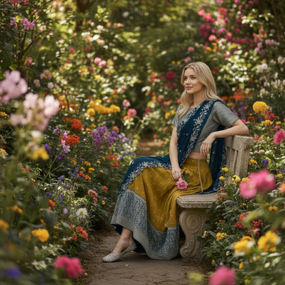 Woven Silk Lehenga Fine Draping