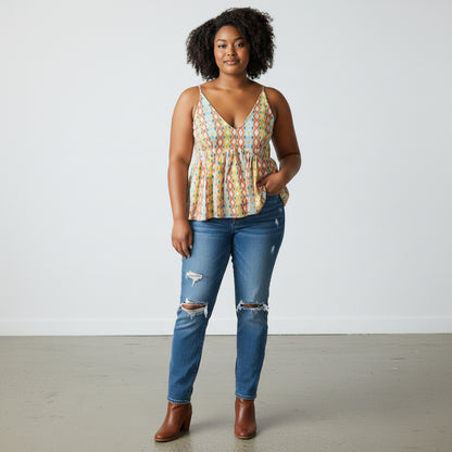 Cotton Peplum Top Tunic