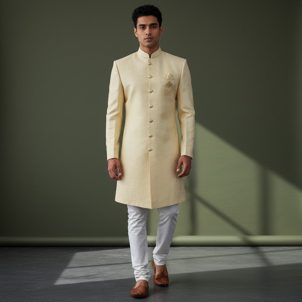 Cream Nehru Jacket - Men's Bandhgala Kurta
