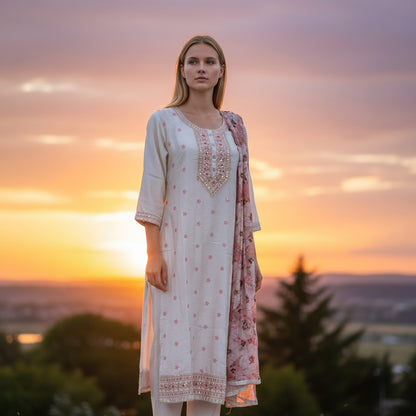 Silk Blend Kurta Set for Elegant Occasions