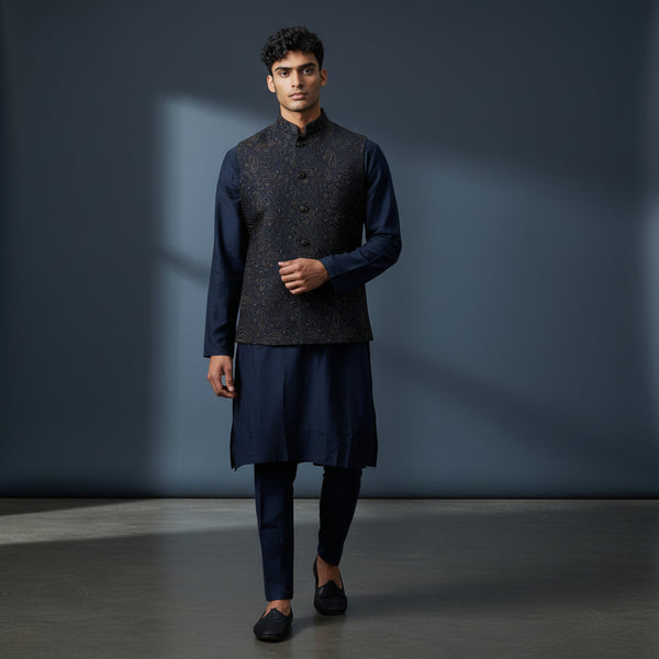 Cotton Silk Blend Kurta Set 3 Piece