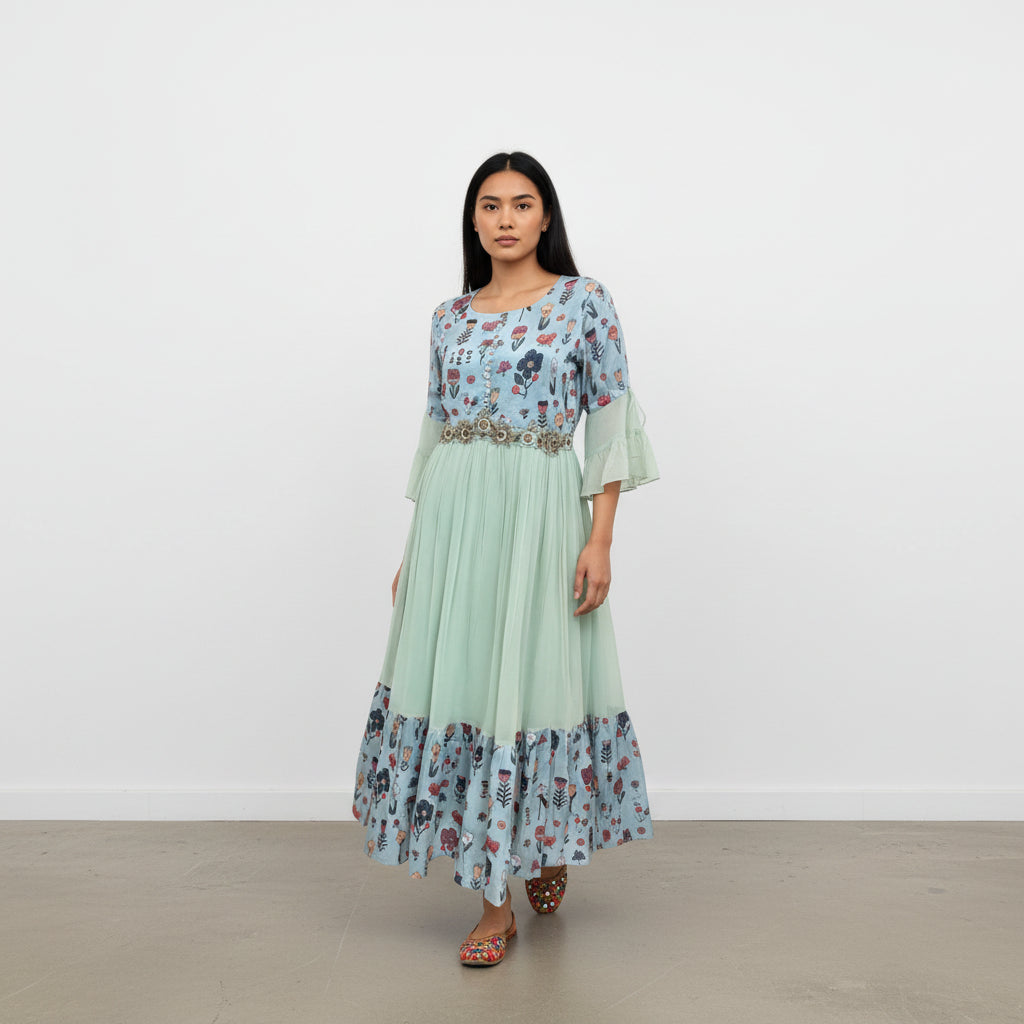 Floral Embroidered Frock