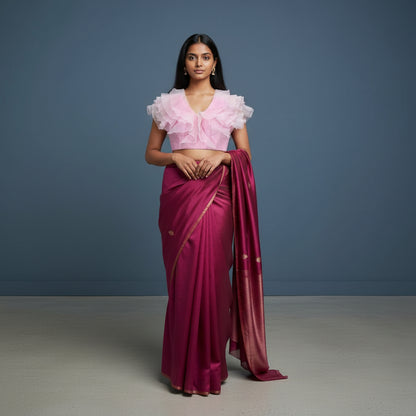 Organza Multi-Layer Ruffle Blouse