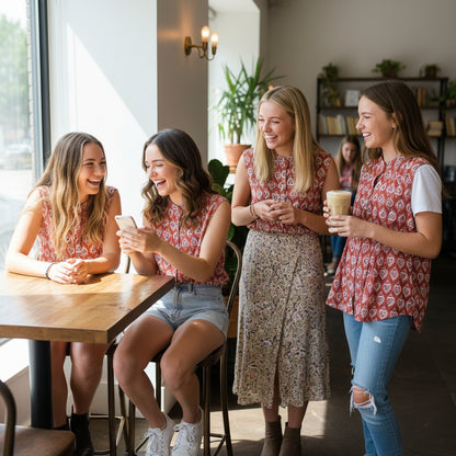 Cotton Sleeveless Tunic Button Up