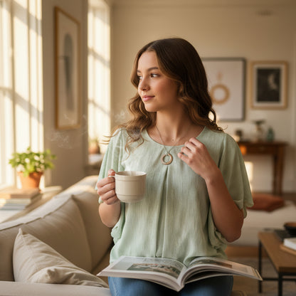 Lightweight Pleated Chiffon Tunic