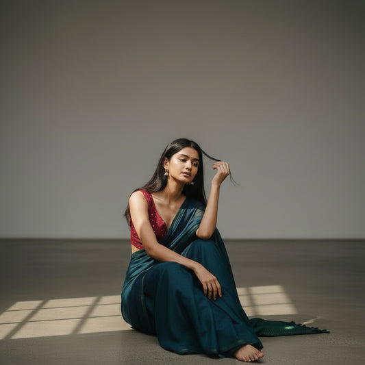 Silk Blend V-Neck Blouse