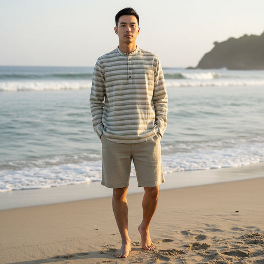 Linen Cotton Half Kurta Pullover