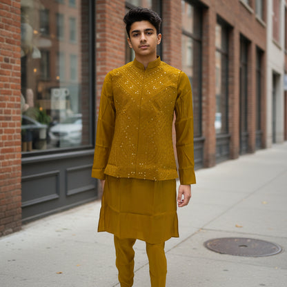 Cotton Silk Blend Kurta Set 3 Piece