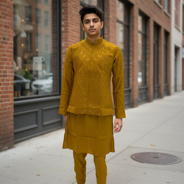 Cotton Silk Blend Kurta Set 3 Piece
