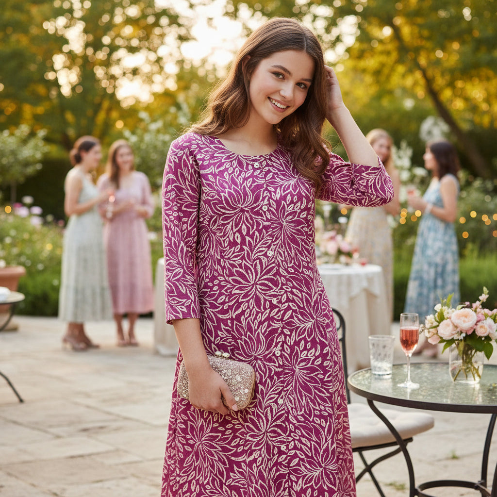 Lotus Leaf Print Tunic Co-ord Set