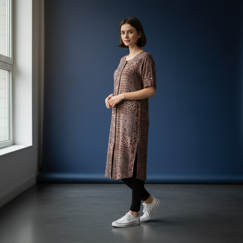 Patchwork Style Printed Kurti