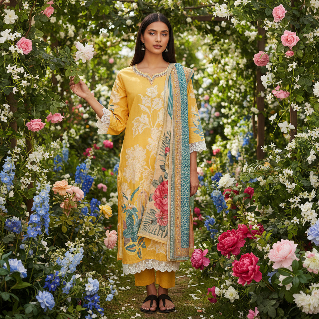 FLORAL PRINTED KURTA SET