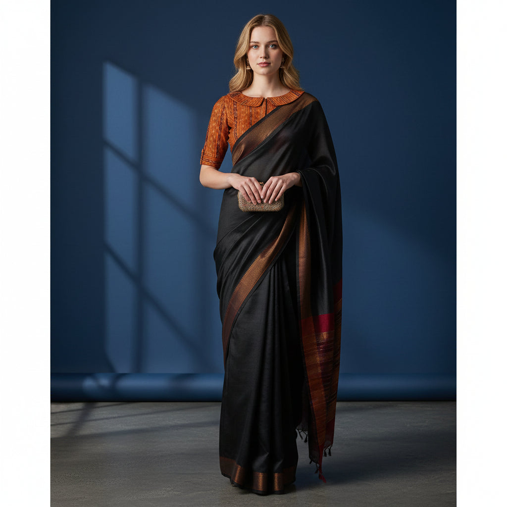 Ikat Print Cotton Blouse for Elegant Occasions