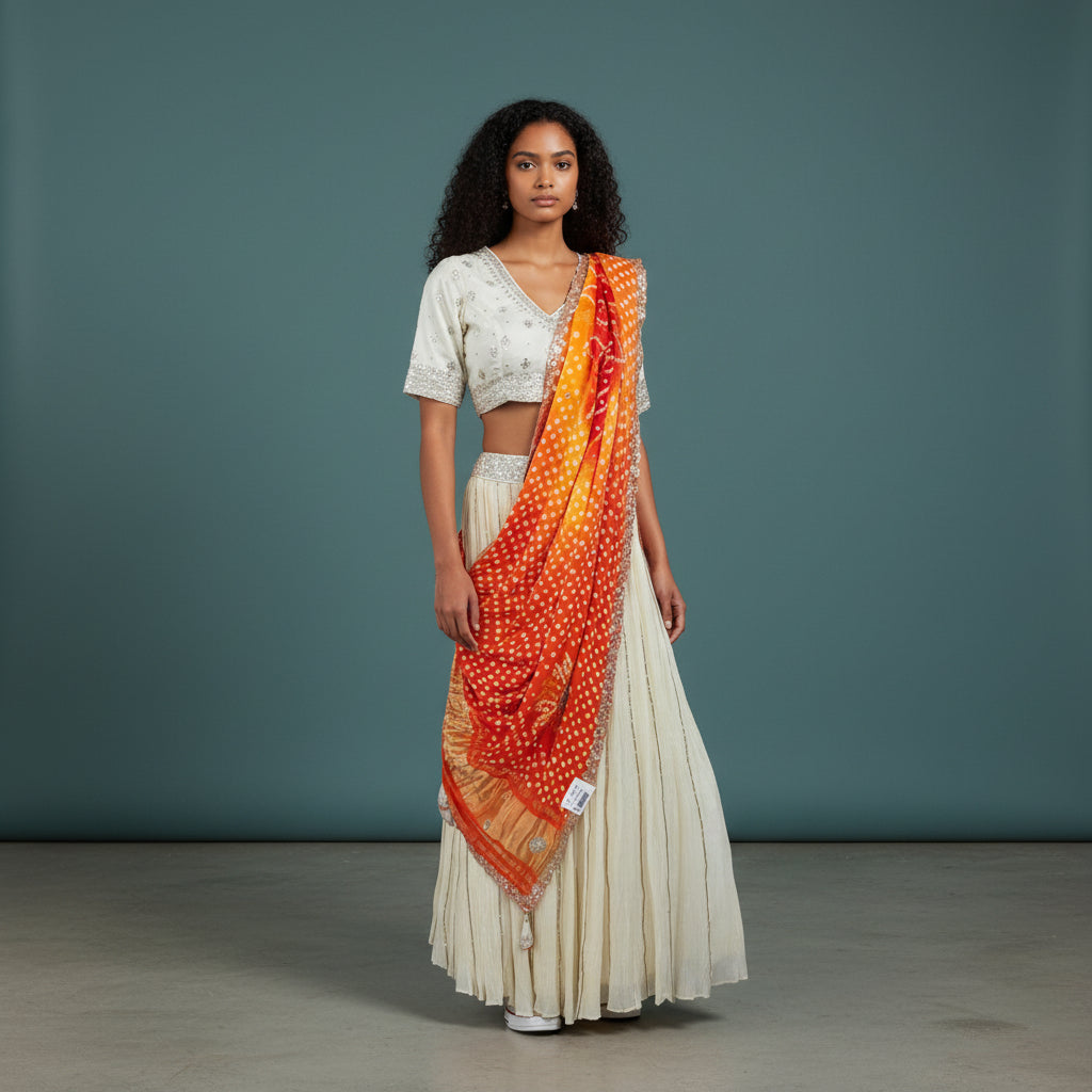 Chiffon Georgette Pleated Lehenga