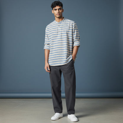 Linen Cotton Half Kurta Striped