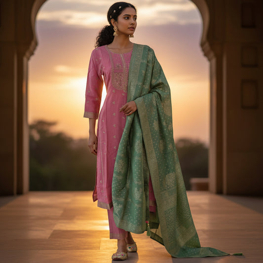 Light Silk Kurta Set for Elegant Wear