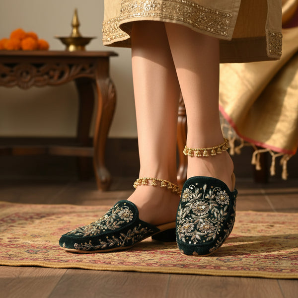 Floral Block Mules