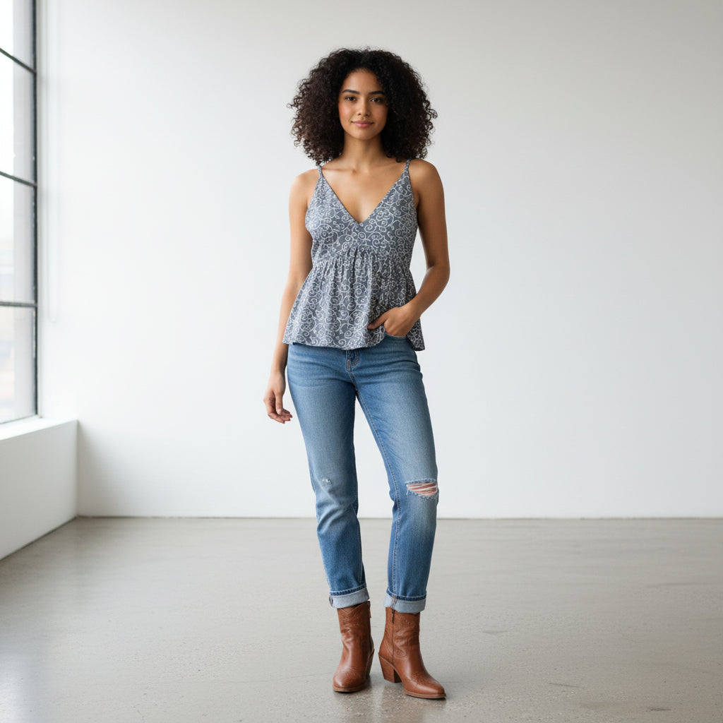 Cotton Peplum Tunic
