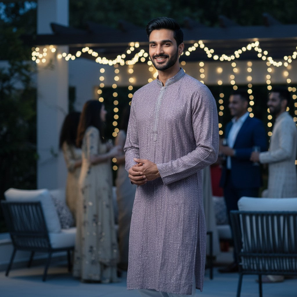 Lavender Kurta Set for Men