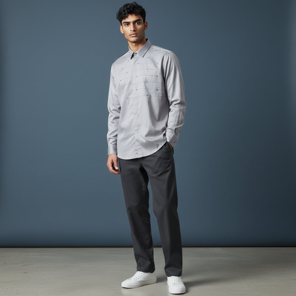 Cotton-Polyester Button-Up Shirt