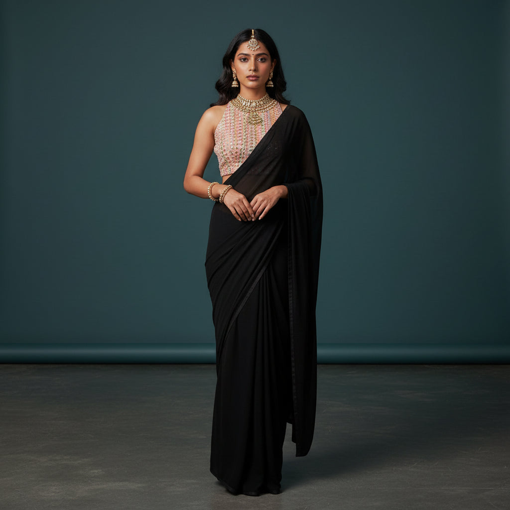 Embroidered Mesh Sleeveless Blouse for Elevated Style