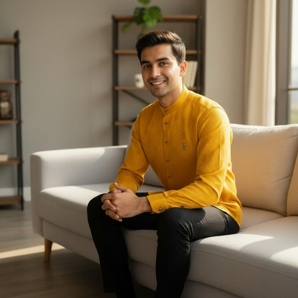 Mustard Yellow Men's Funky Shirt