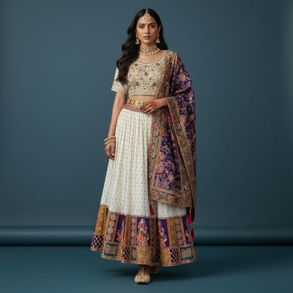 Embroidered Fabric Lehenga for Festive Events