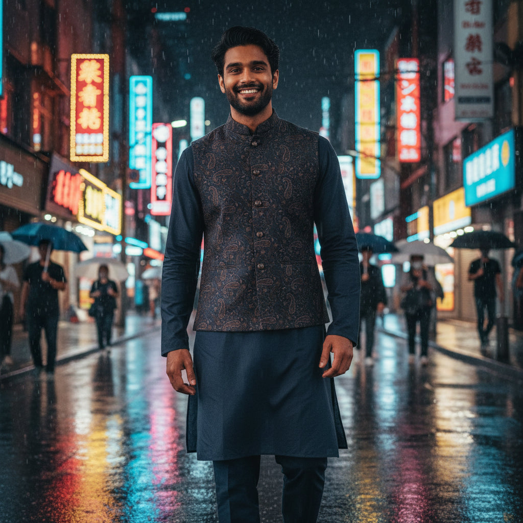 Cotton Silk Blend Kurta Set 3 Piece