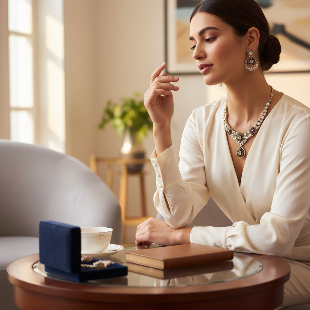 Gold Plated Choker with V Drop